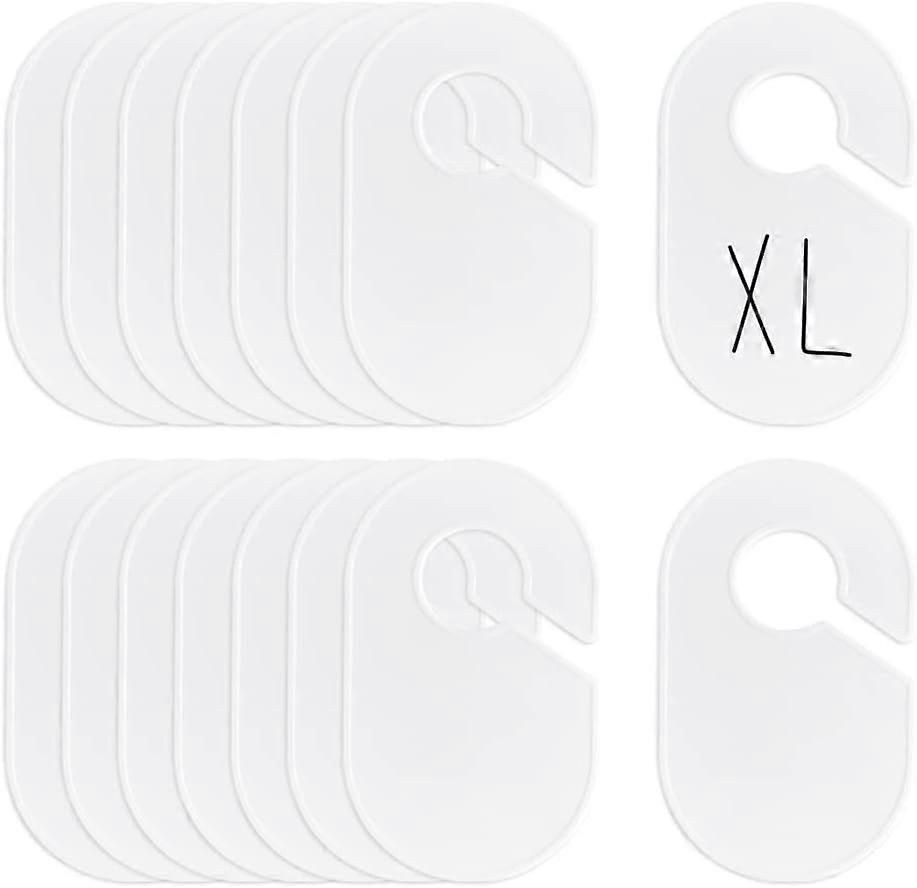 16 Pack Clothes Rack Size Dividers, Large Blank Oval Hanging Dividers, Write-On Labels for Storing Clothes