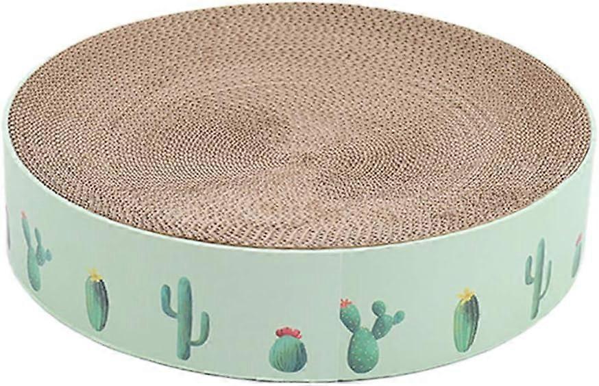 Cake Shaped Design Scratcher For Medium Cats, Eco-friendly Green Corrugated Cardboard Interactive Toy And Nail Scraper, Durable And Recyclable