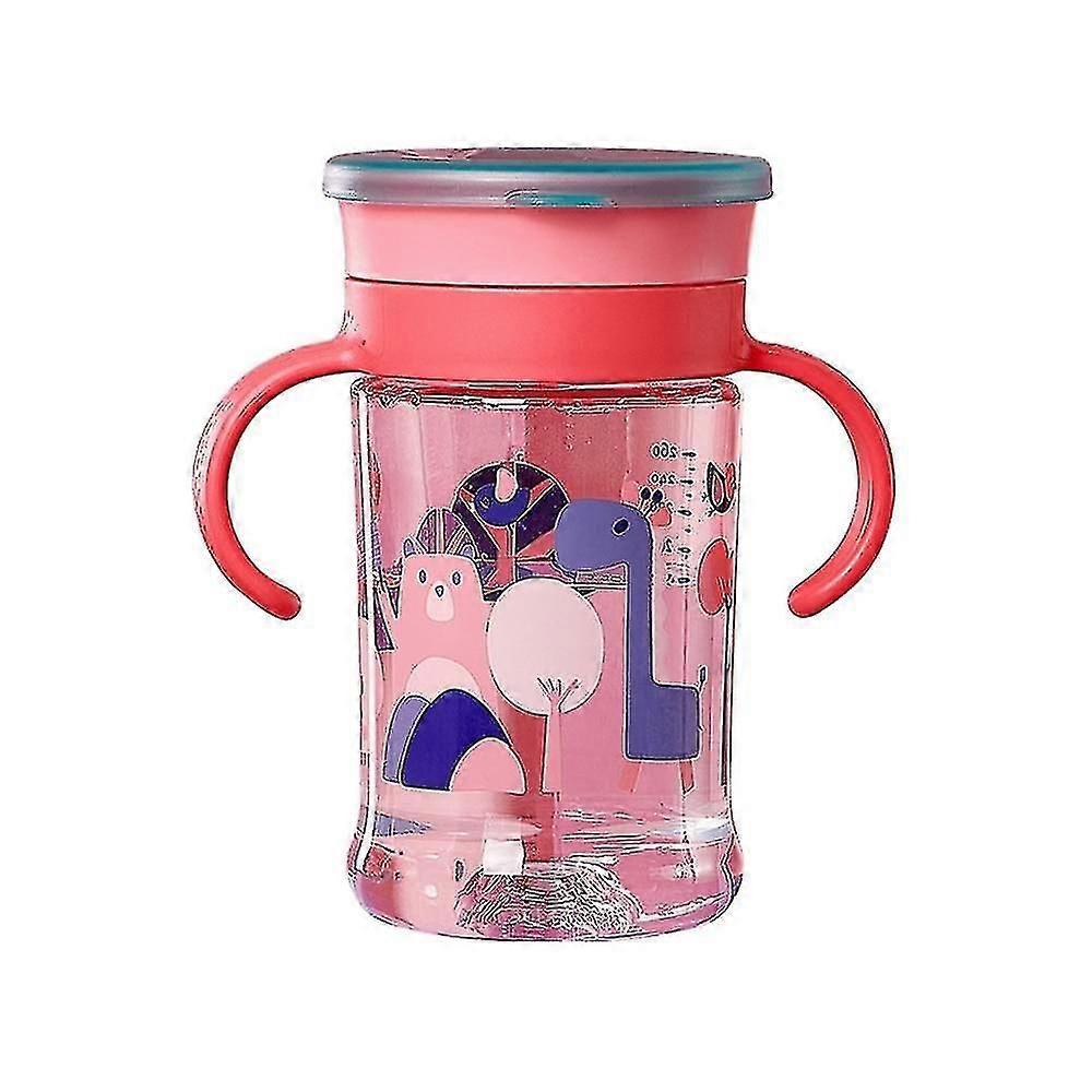 260 مل زجاجة شرب دوارة ماجيك بيبي كوب مانعة للتسرب 360 (ورد)