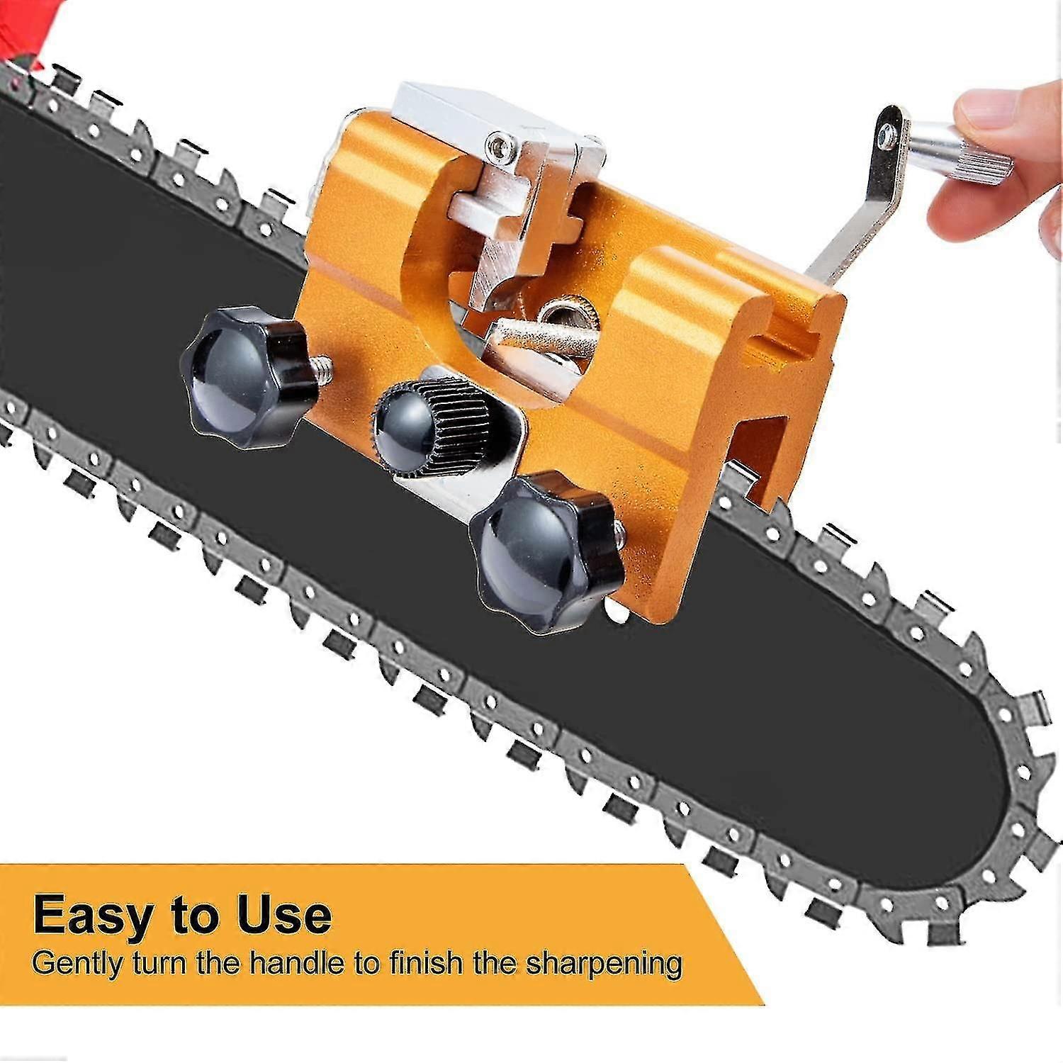 Va-chainsaw Sharpener, Chainsaw Chain Sharpening Jig Kit With 3 Carbide Knives compatible All Kinds Of Chainsaws, Lumberjack's Hand-crank Portable Cha
