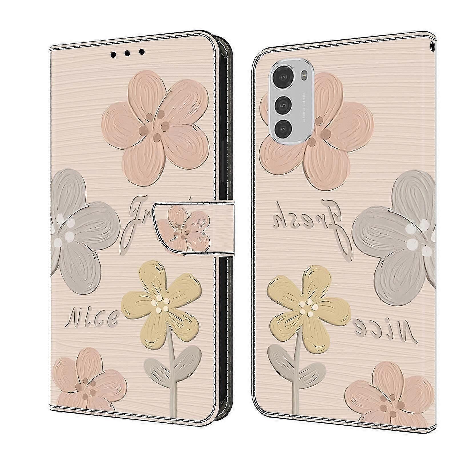 Coque en cuir peint compatible Motorola Moto E32