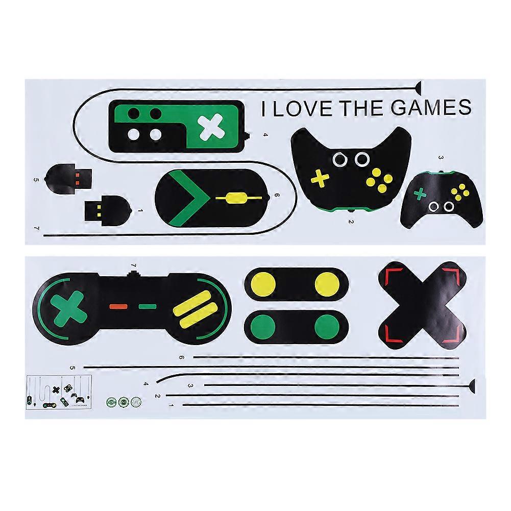 Game Console Controller Decorative Wall Stickers for Bedroom and Internet Cafe, Gaming Room Vinyl Decals, 3D Design, Easy to Apply