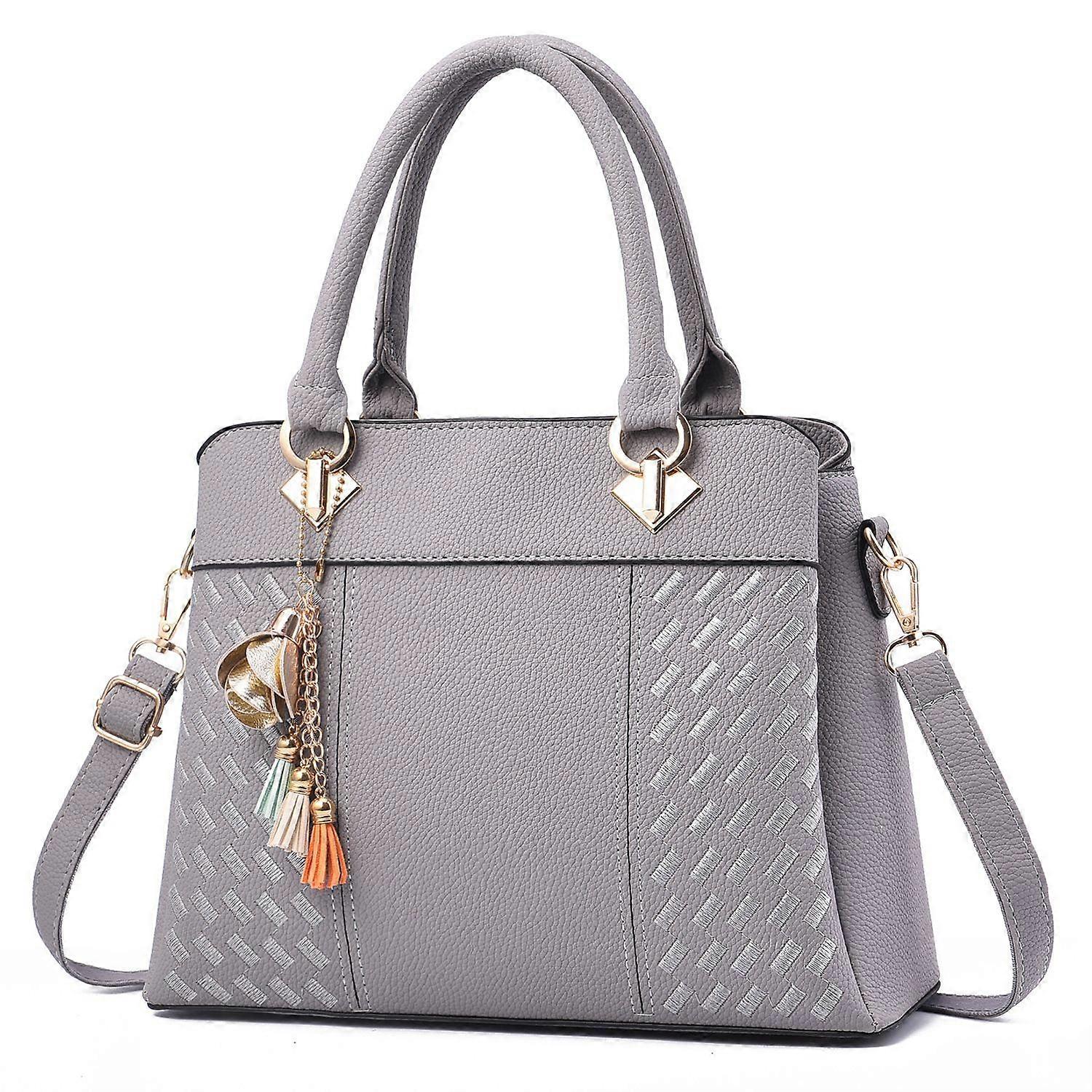 レディースクロスボディショルダーバッグPUレザースモールハンドバッグマルチポケットサッチェルタッセルメッサンジェバッグレディース&ガールズ-4