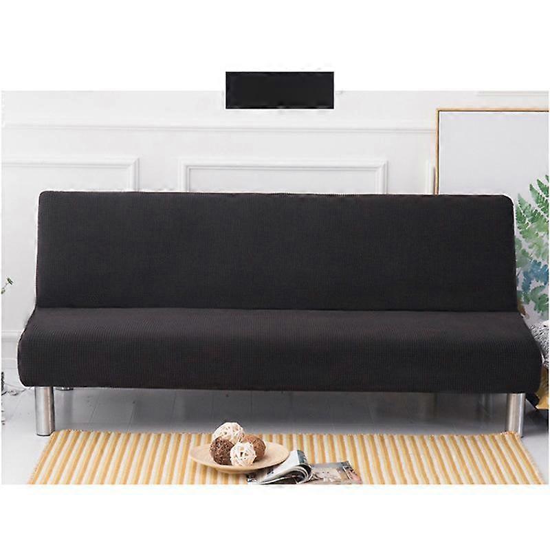 Solid Color Armless Sofa Bed Cover Elastic Couch Covers for Living Room Washable Removable Slipcovers Folding Settee Case
