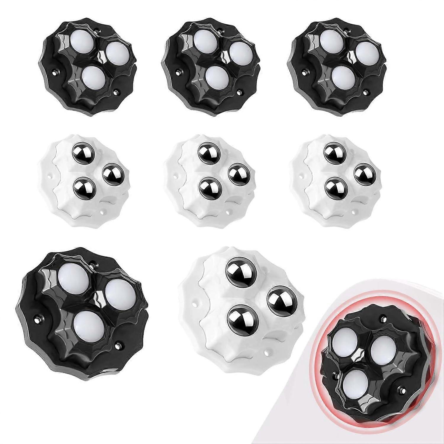 8PCS Furniture Casters, 360 Rotating Mobile Pulley with 3 Steel Ball Casters, Self-Adhesive Casters, Swivel Casters, Small Caster for Trash Cans Flow