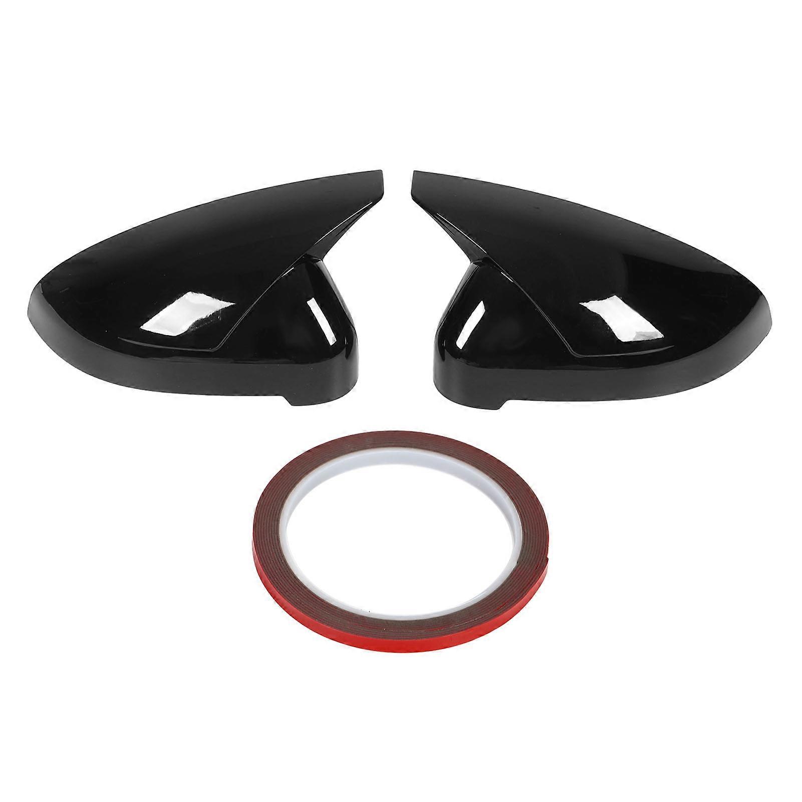 Left Right Door Mirror Covers Horn Style Side Wing Mirror Caps Casings for A4 S4 RS4 B9 2015‑2019