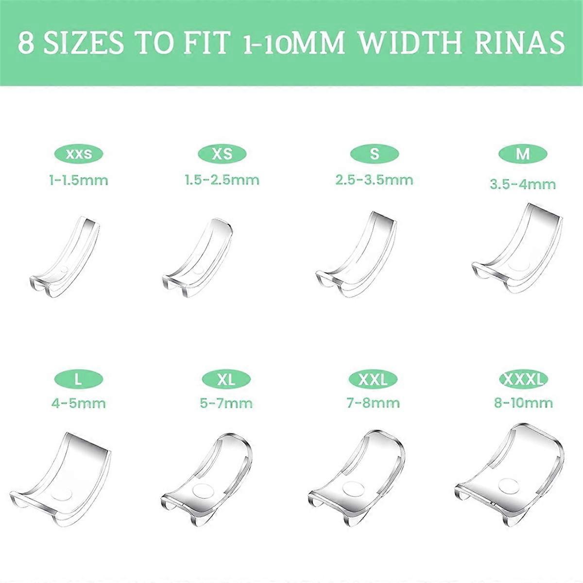 8 Pcs Ring-Size Adjuster for Loose Rings Transparent Ring Adapter Kit with Silverware Polishing Clot