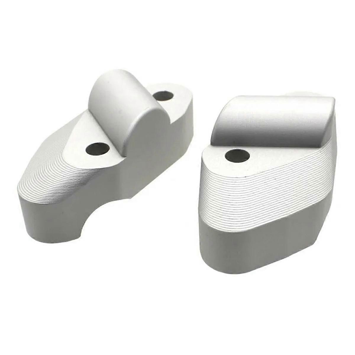 Motorcycle Handlebar Heightening Riser Bar Clamp Mount Silver