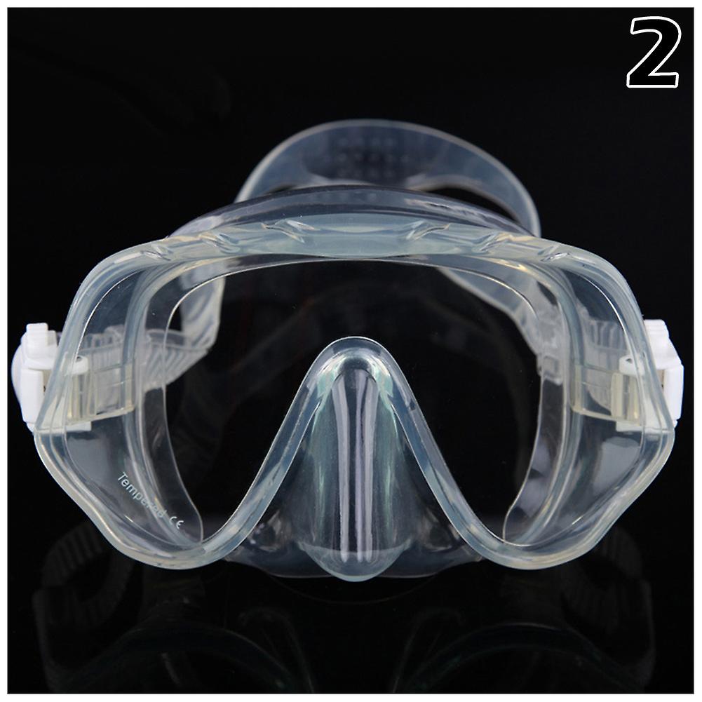 Adult Swimming Goggles Tempered Glass Wide View Anti-fog Snorkel Mask