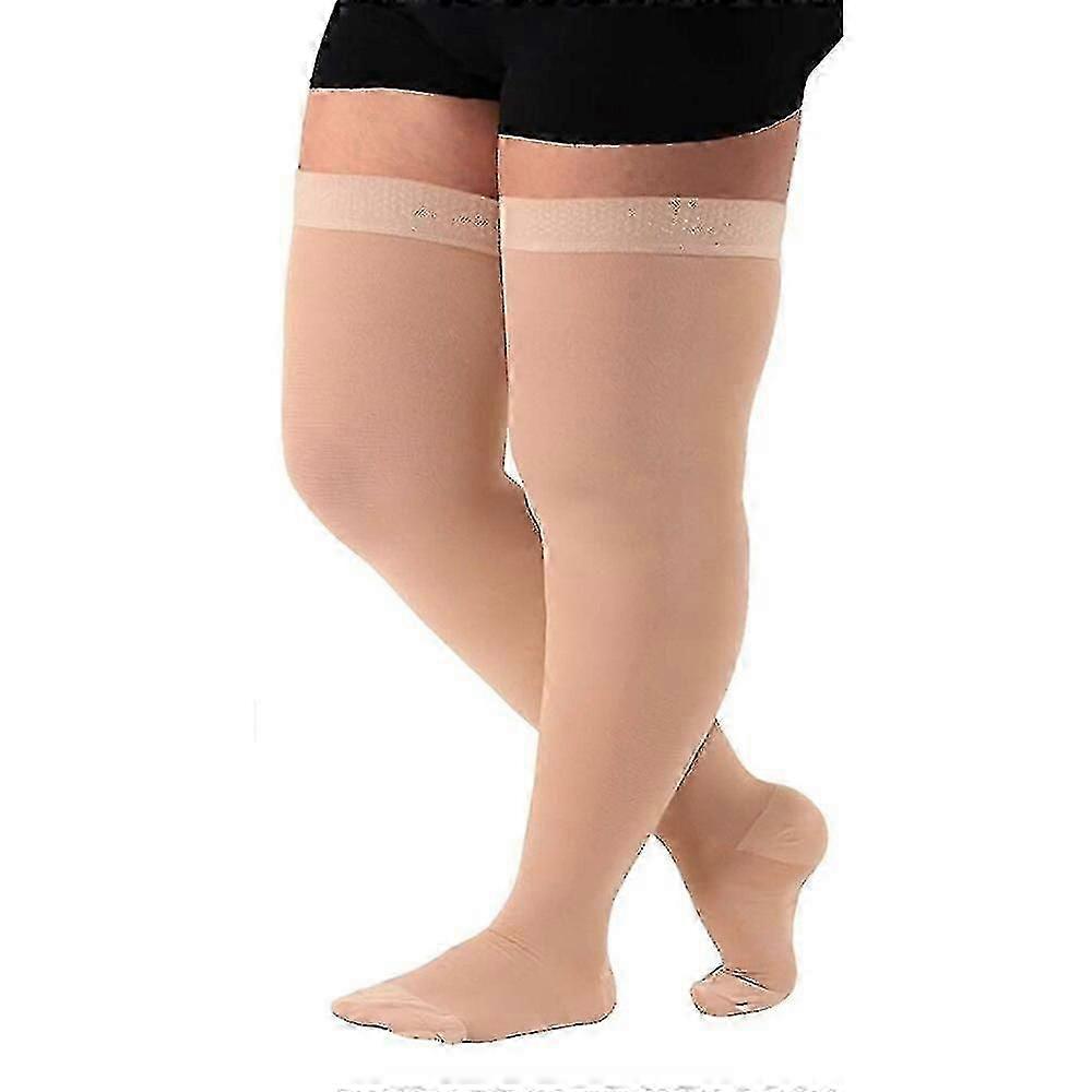 5xl كبير جدا 34-46mmhg جوارب ضغط طبية لأوردة الدوالي النساء مغلقة اصبع القدم تخرج الضغط الفخذ عالية Socks_fi