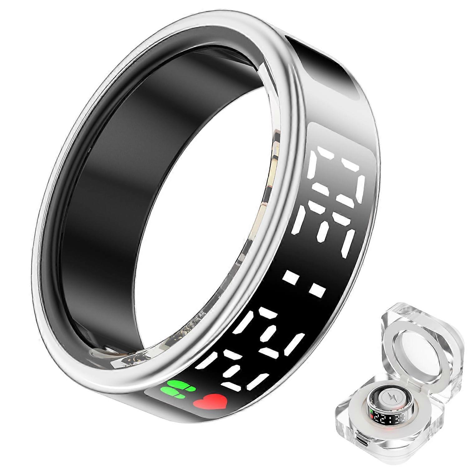 Smart Ring with Screen Touch Sleep Fitness Tracking Wearable for Women Accurate Monitoring of Pedometer Heart Rate Blood Oxygen Size #9