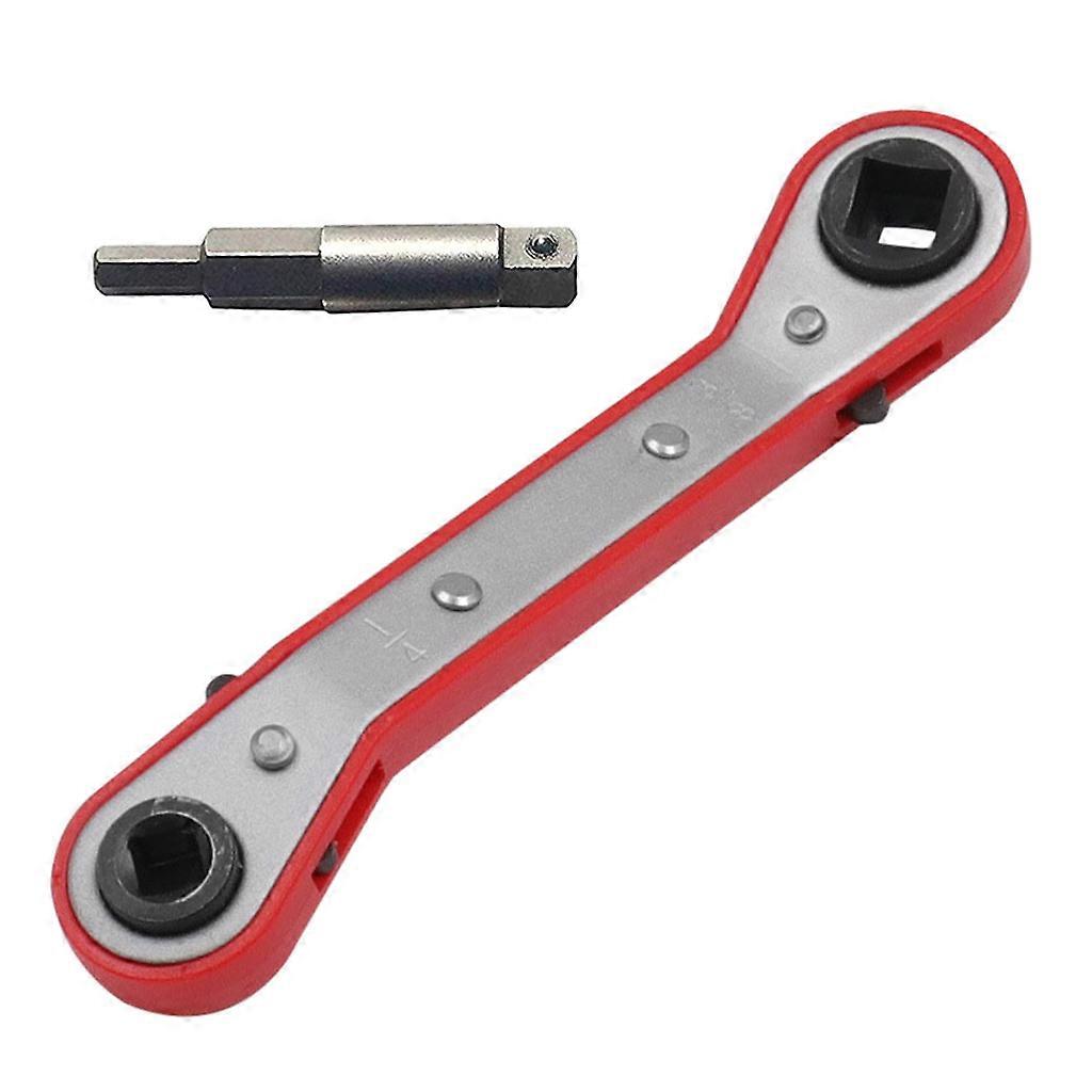 Refrigeration Ratchet Wrench 4 Different Sizes 1/4 x 3/16 Square x 3/8 x 5/16 Square Air Conditioning Ratcheting Service