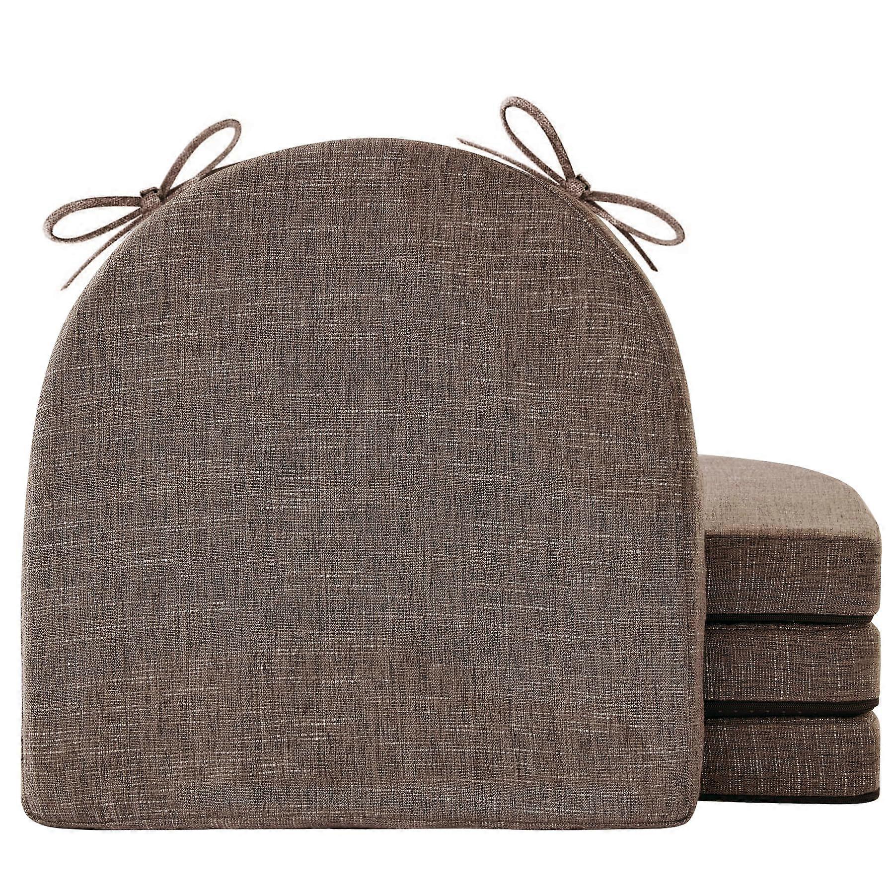 4 Set Brown Chair Cushions for Dining Kitchen 16'' x 16'' x 2''