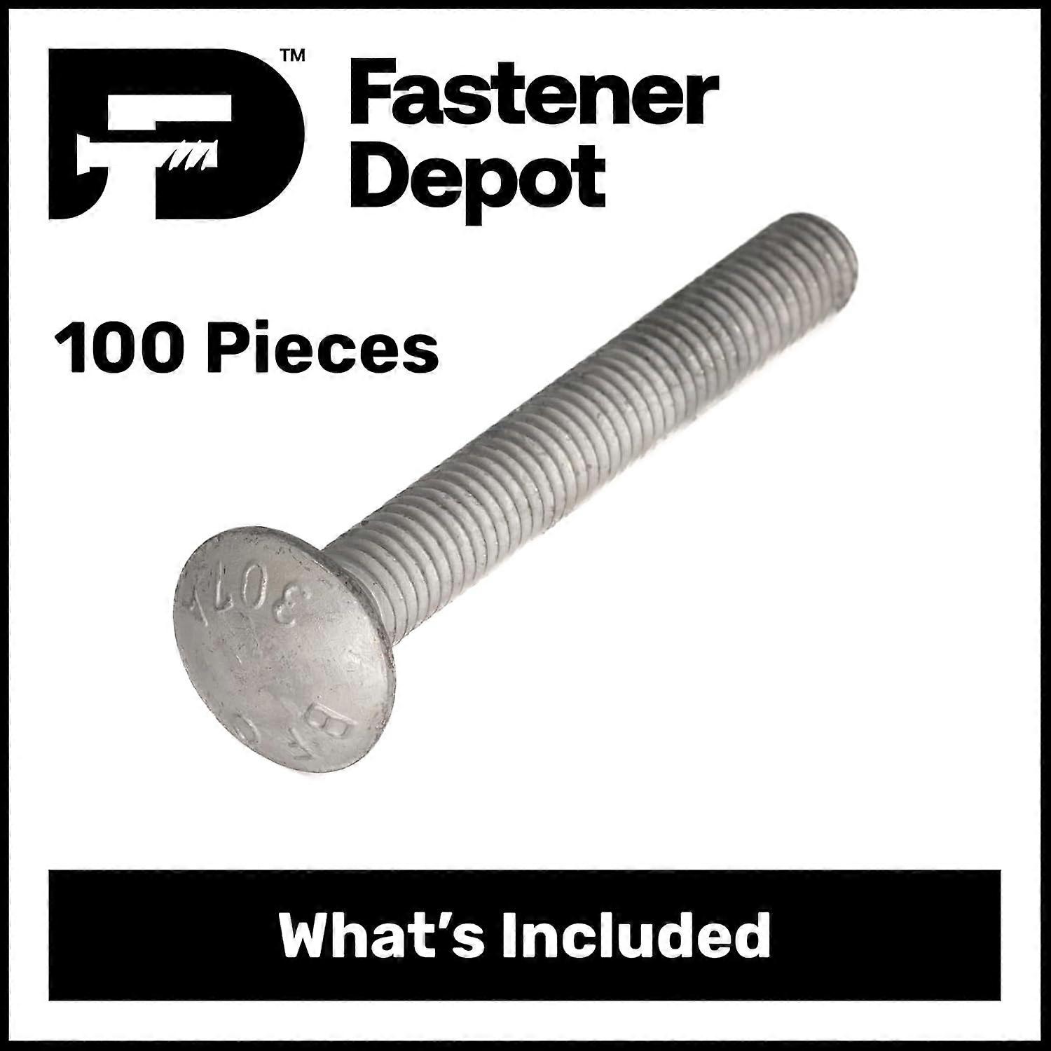 thumbnail image 2 of Albany County Fasteners Carriage Bolts – 1/4-20 X 2 Inch, Hot Dipped Galvanized, Qty 100 2 of 3