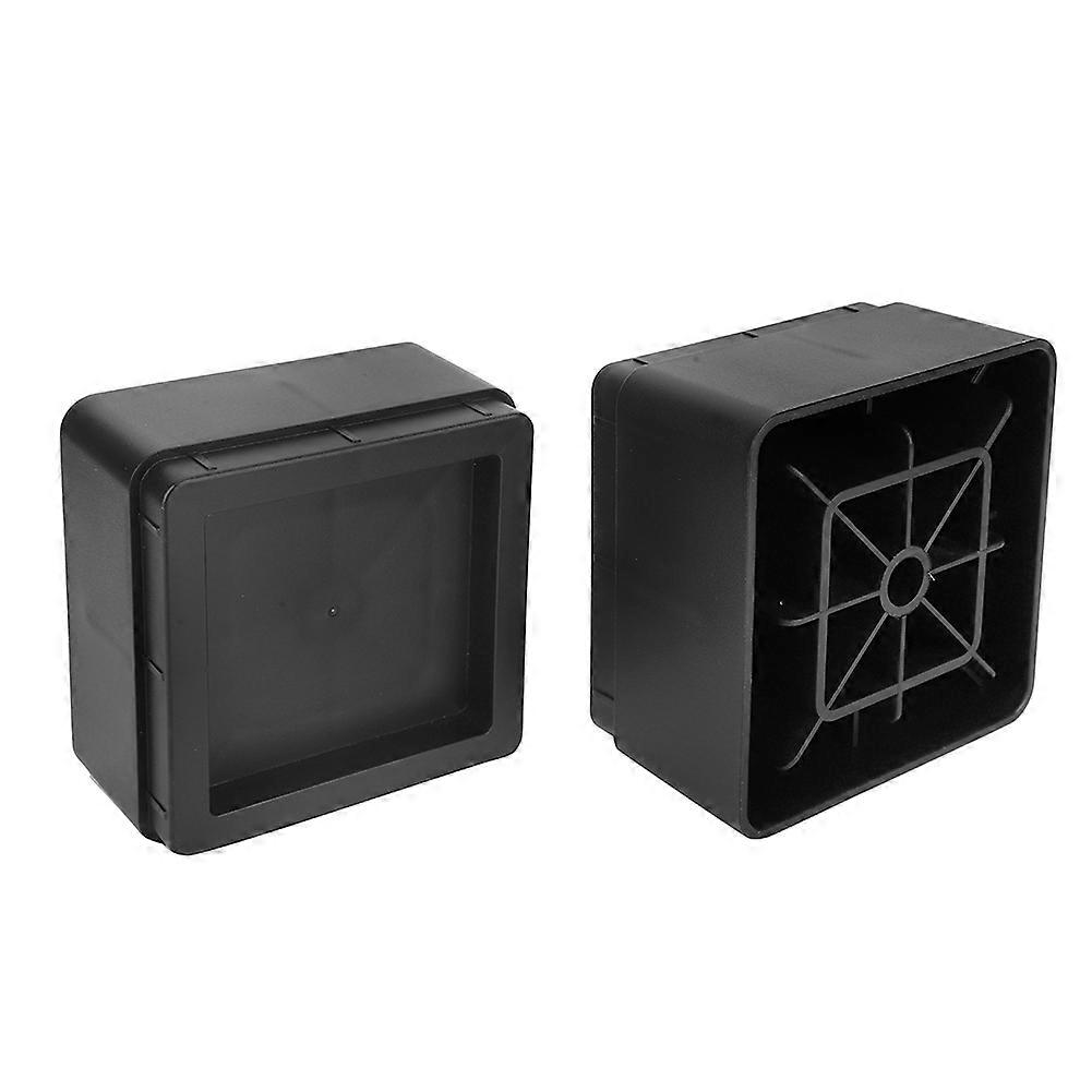 4Pcs Rectangle Sofa Height Pads Black Matte PP Plastic 2in