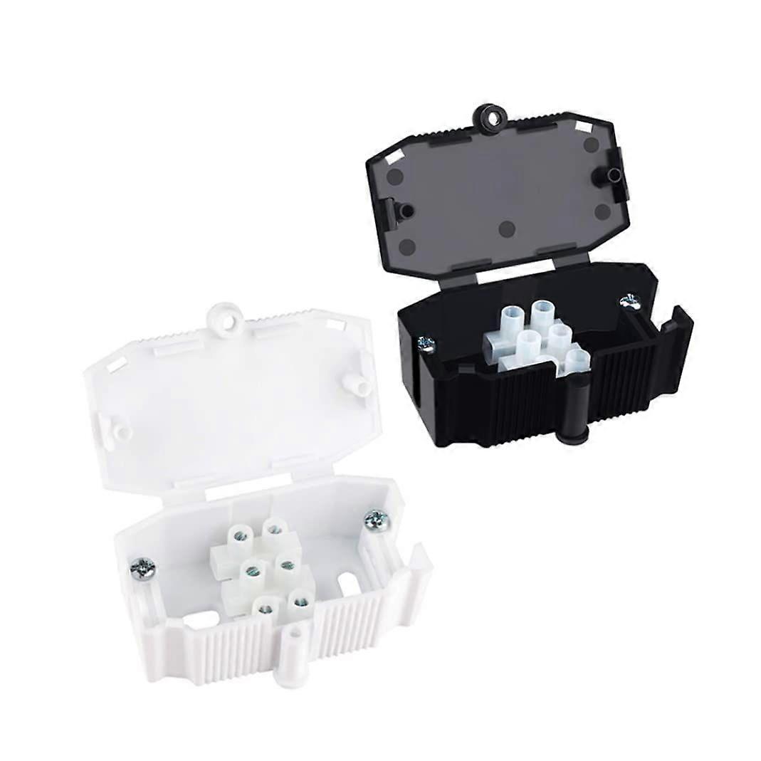 3 Way Plug Line Cable Connector Junction Box 4pcs Electrical Power Cord Boxes White, Junction Box