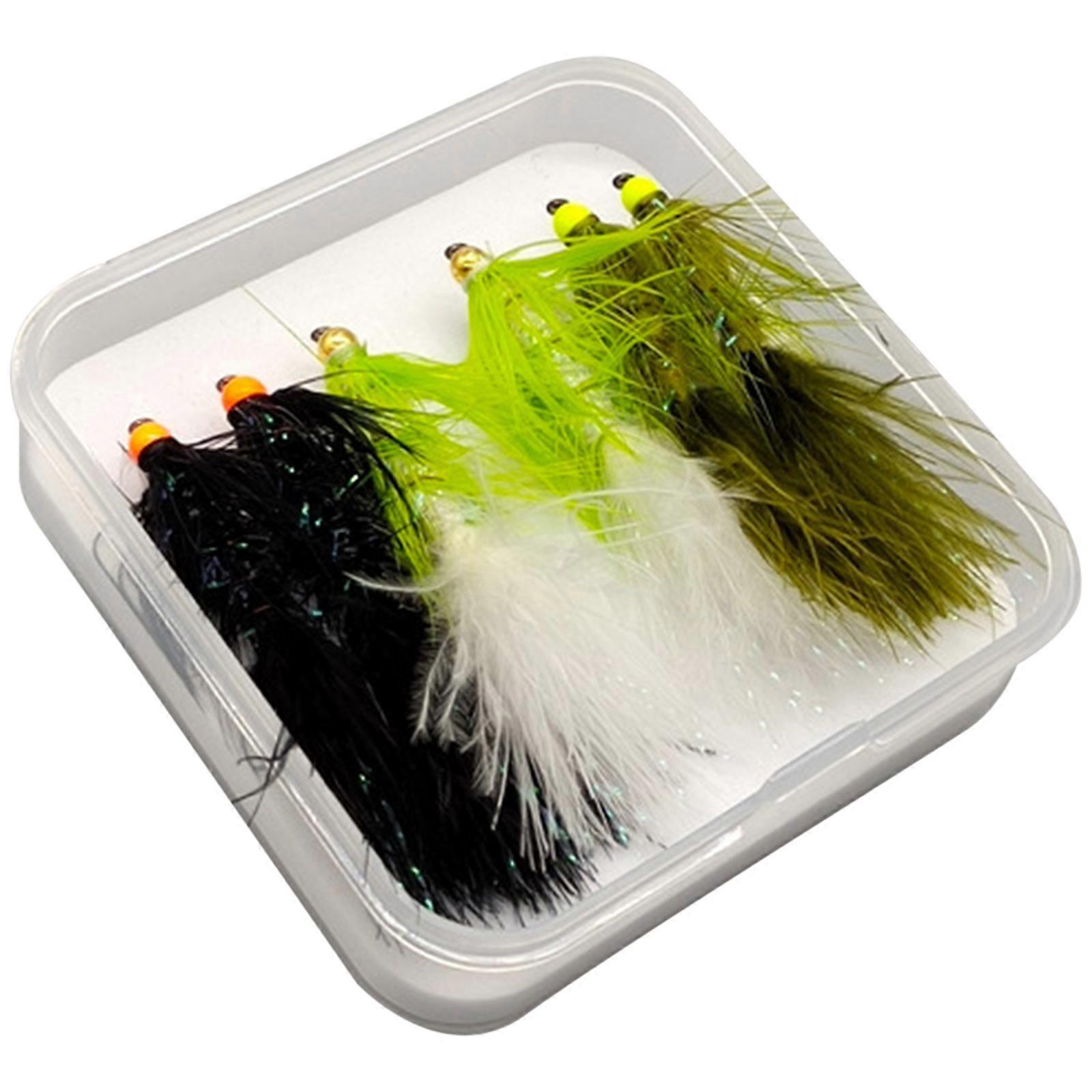 6PCS Woolly Bugger-Flies for Trout Handmade Lures with Strong Sharp Barbed Hooks for Freshwater and Saltwater Fishing