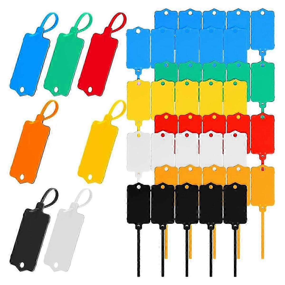 200PCS Plastic Shipping Tags,1.46x2.48Inch, Hanging Tags with Sealing Strap,Shipping Cable Tie Tags Label