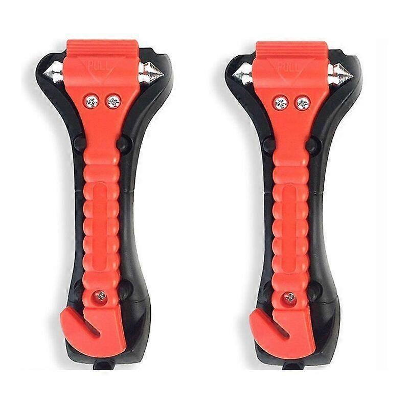 2Pcs Emergency Hammers with Window Breaker and Seat Belt Cutter for Car-Large