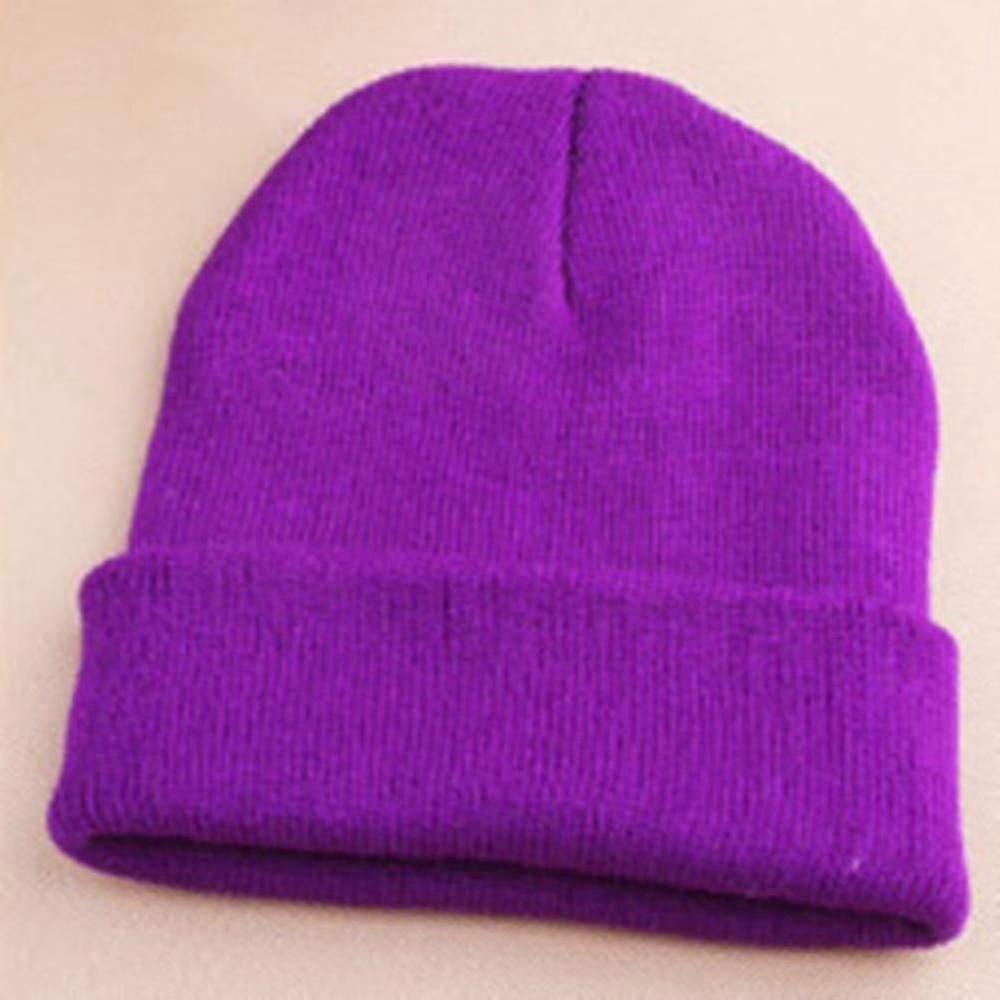 Moda a maglia neon berretto elastico inverno caldo cappelli