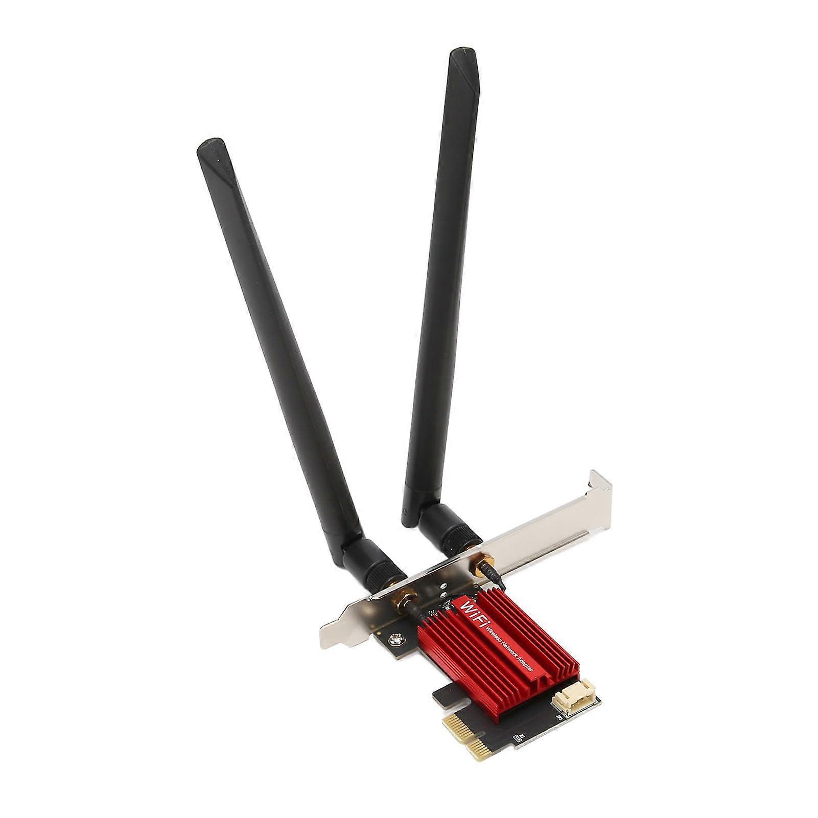 WiFi Card, 5374Mbps Pcie WiFi 6e Card, MU MIMO Transmission Technology, Triband 6G/5.8G/2.4Ghz Heat Sink PCI e Wireless Network Cards