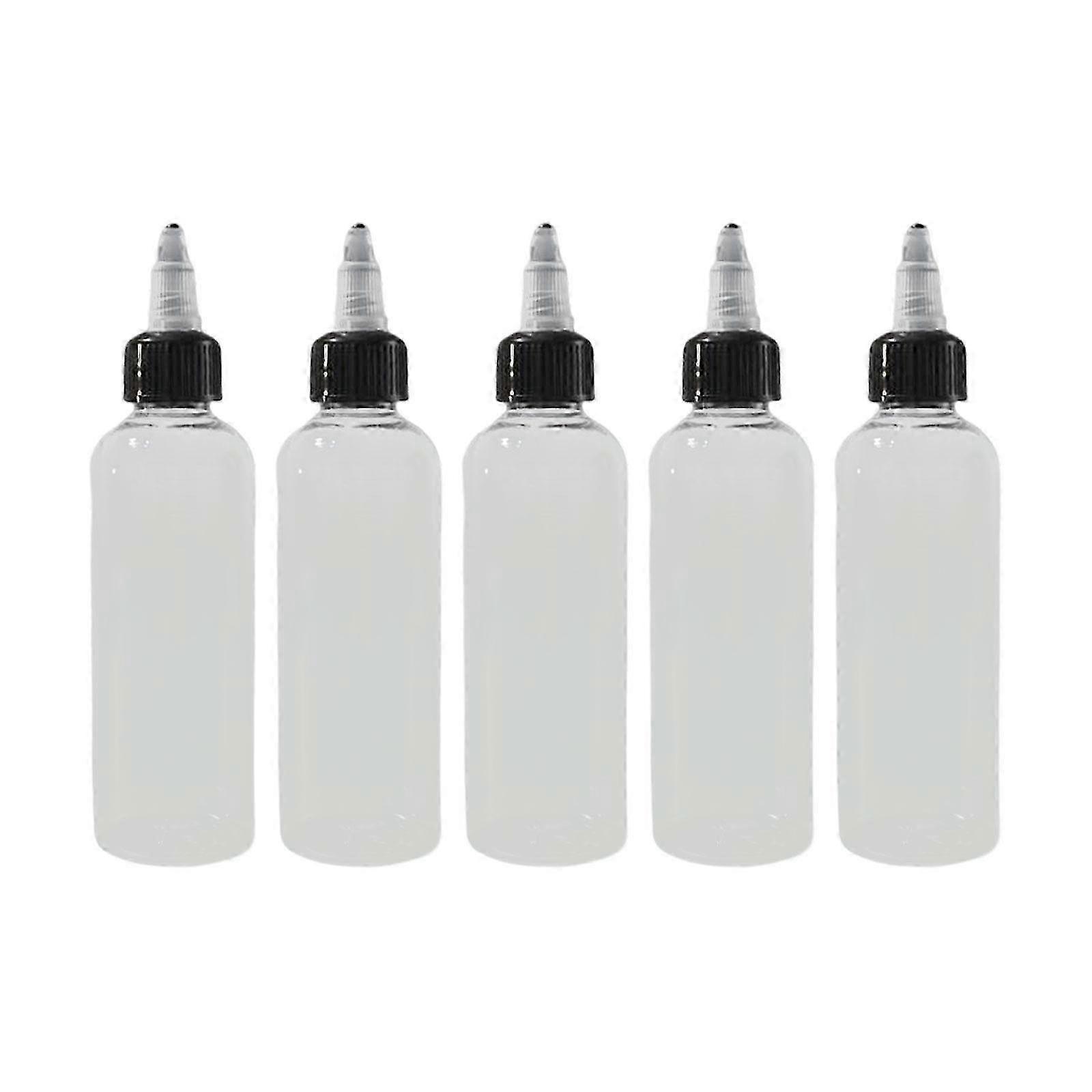 5 Pack Leak-Proof Empty Paint Bottles with Pointed Tip Dispenser for Glue & Art Crafts
