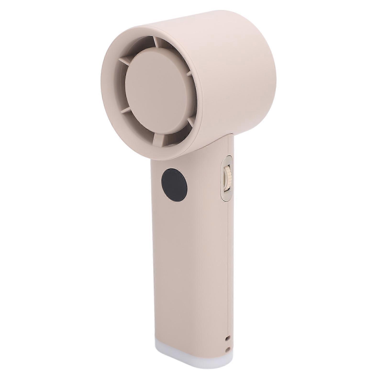 Handheld Fan LED Display Power Adjustable Portable Fan Night Light for Home Outdoor Activities Apricot 