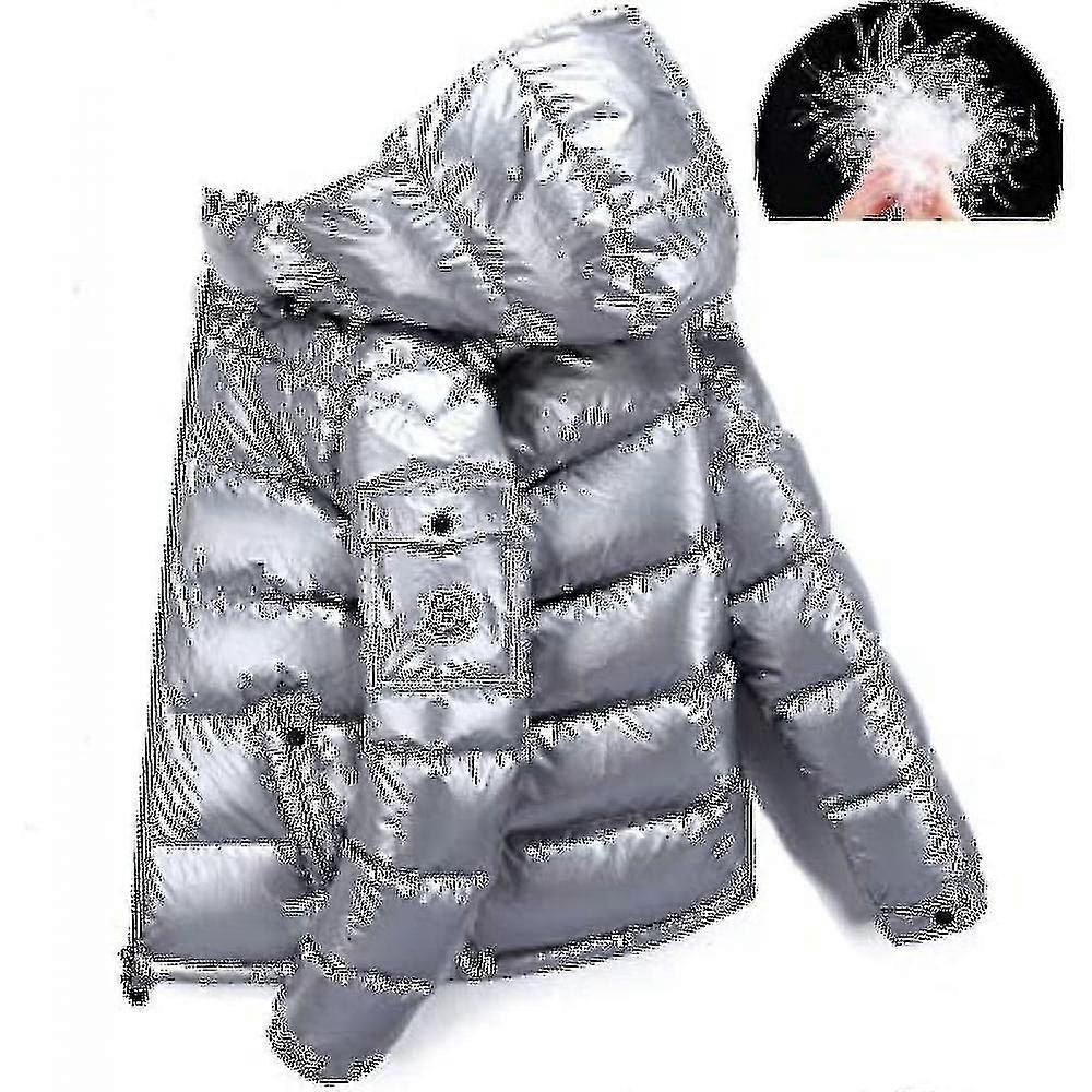 6size/Shiny Down Men's D Collar Down With Hood