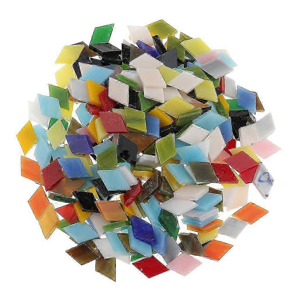 200g/bag Assorted Color Glass Mosaic Tiles for DIY Craft 12mm Triangle