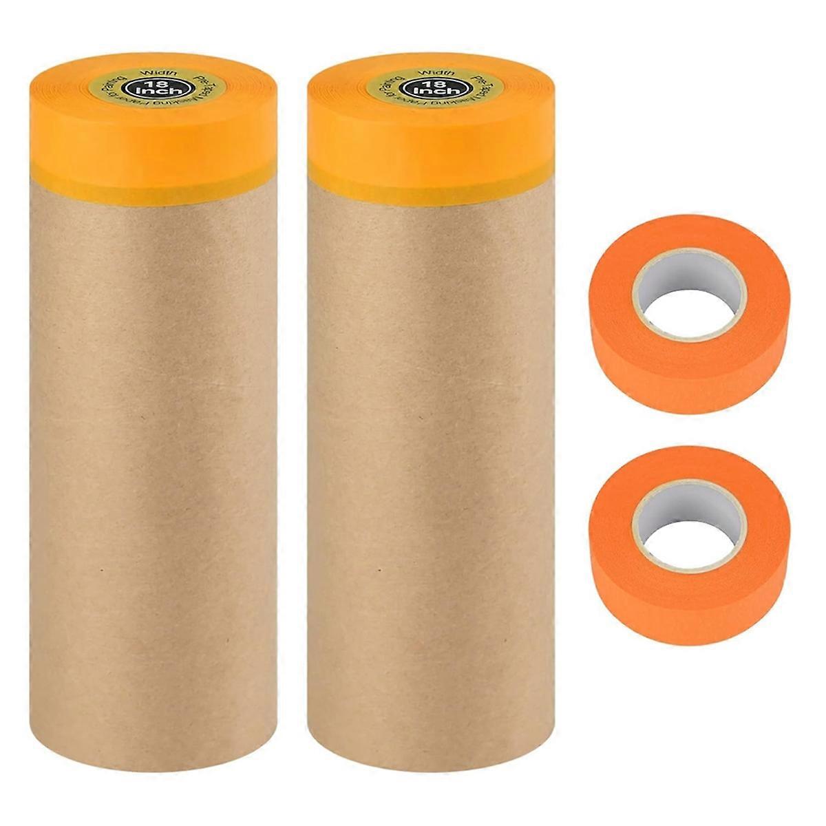 Pre-Taped Masking Paper, Tape and Drape Painters Paper Rolls