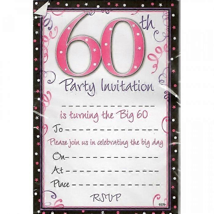 Invitations d’anniversaire 60e anniversaire Spot on Gifts (paquet de 20)