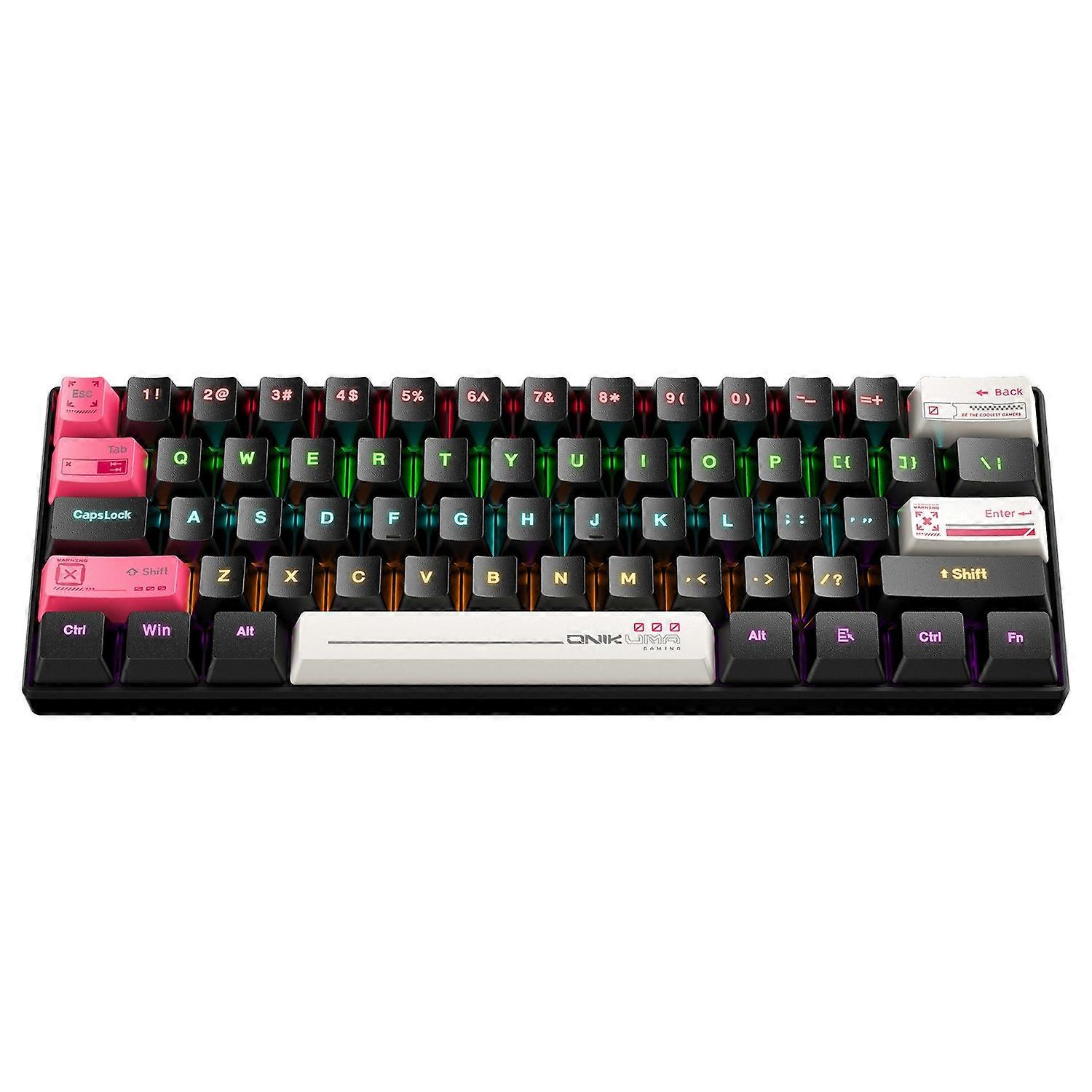 ONIKUMA G55 61 Keys Wired Keyboard with RGB Light Mechanical Gaming Keyboard for PC/Mac/Linux
