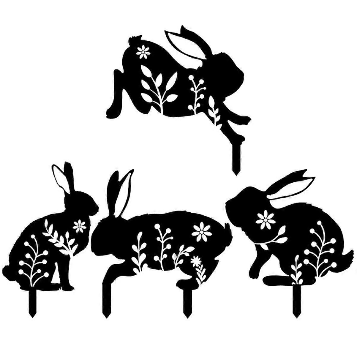 Easter Decor 4 Pack Yard Sign Acrylic Stakes Easter Garden Decorations for Yard