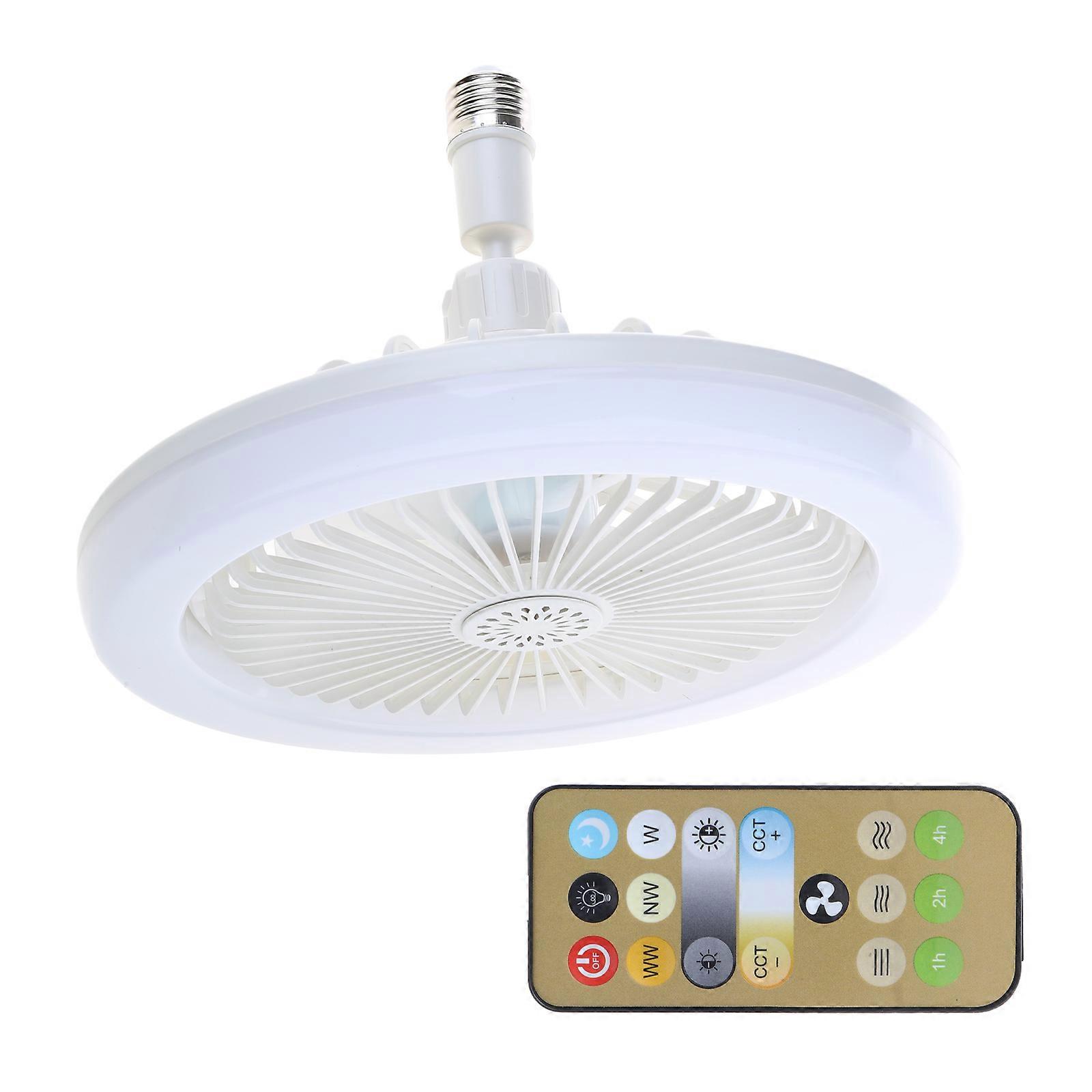 Ceiling Fan with LED Light, 3-Blade E27 Lamp Head Flush Mount with Remote Control,Wind Speed Light Brightness Adjustable