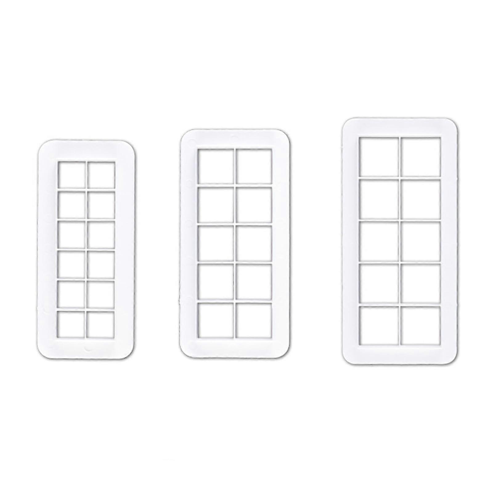 Geometric Shapes, Plastic Biscuit Cutters, 3 Sizes, Fondant Cutters (White)