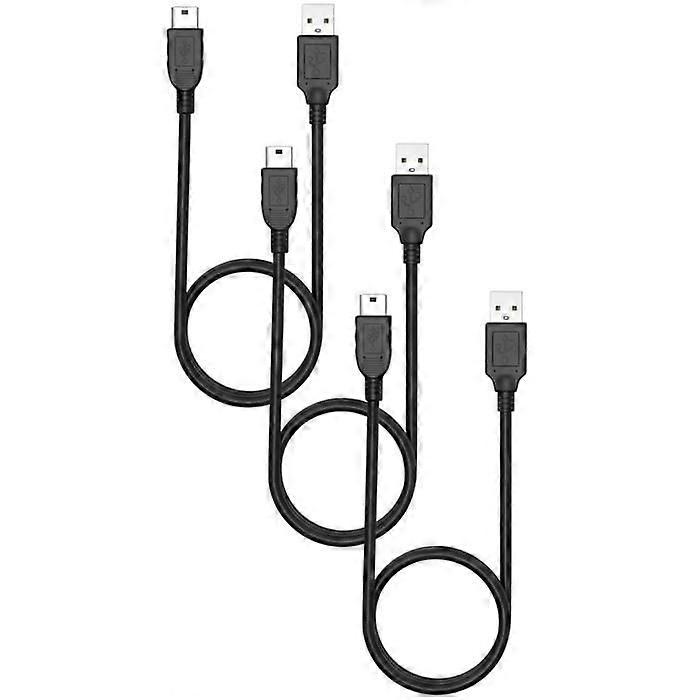 MINI USB Cables - Phonillico - Pack of 3 - Compatible with Nikon Coolpix - 1 Meter - USB 2.0