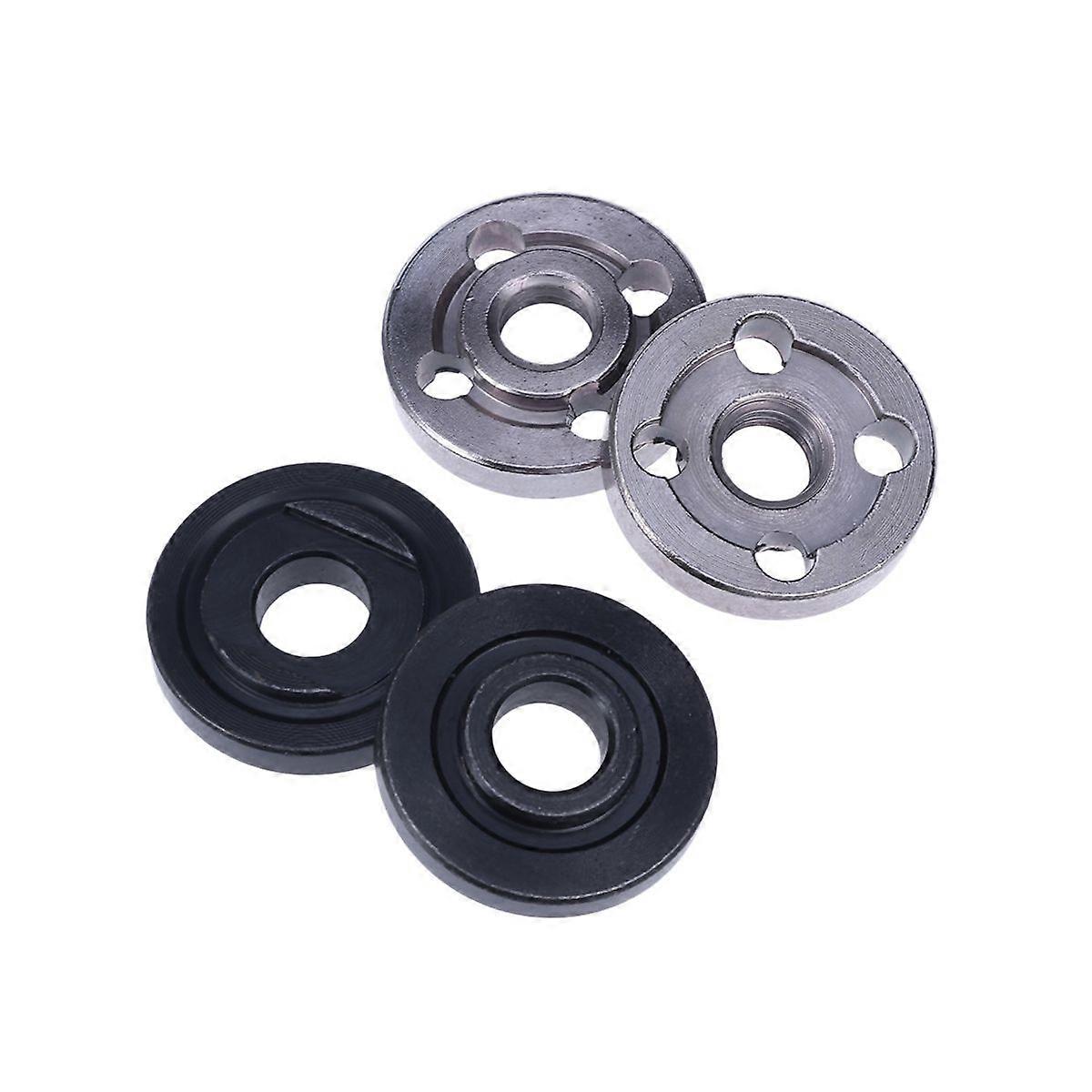 4PCS/2Set Angle Grinder Pressure Plate Flange Plate For CNC Machining Use(Black+Silver)