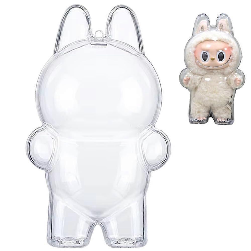Transparent Protective Case for Labubu Doll Protection, Clear Mini Display Bag, Easy Install, Standing Display