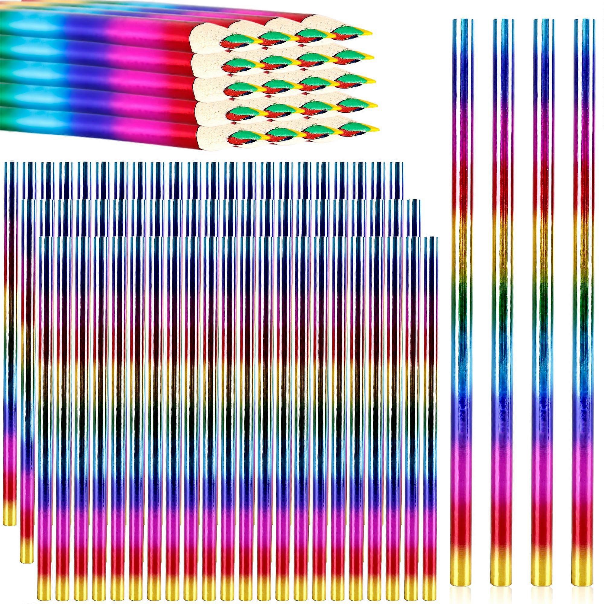 Rainbow Color Pencils 4 Color in 1 Multi Colored Pencil Bulk for Kids Gifts