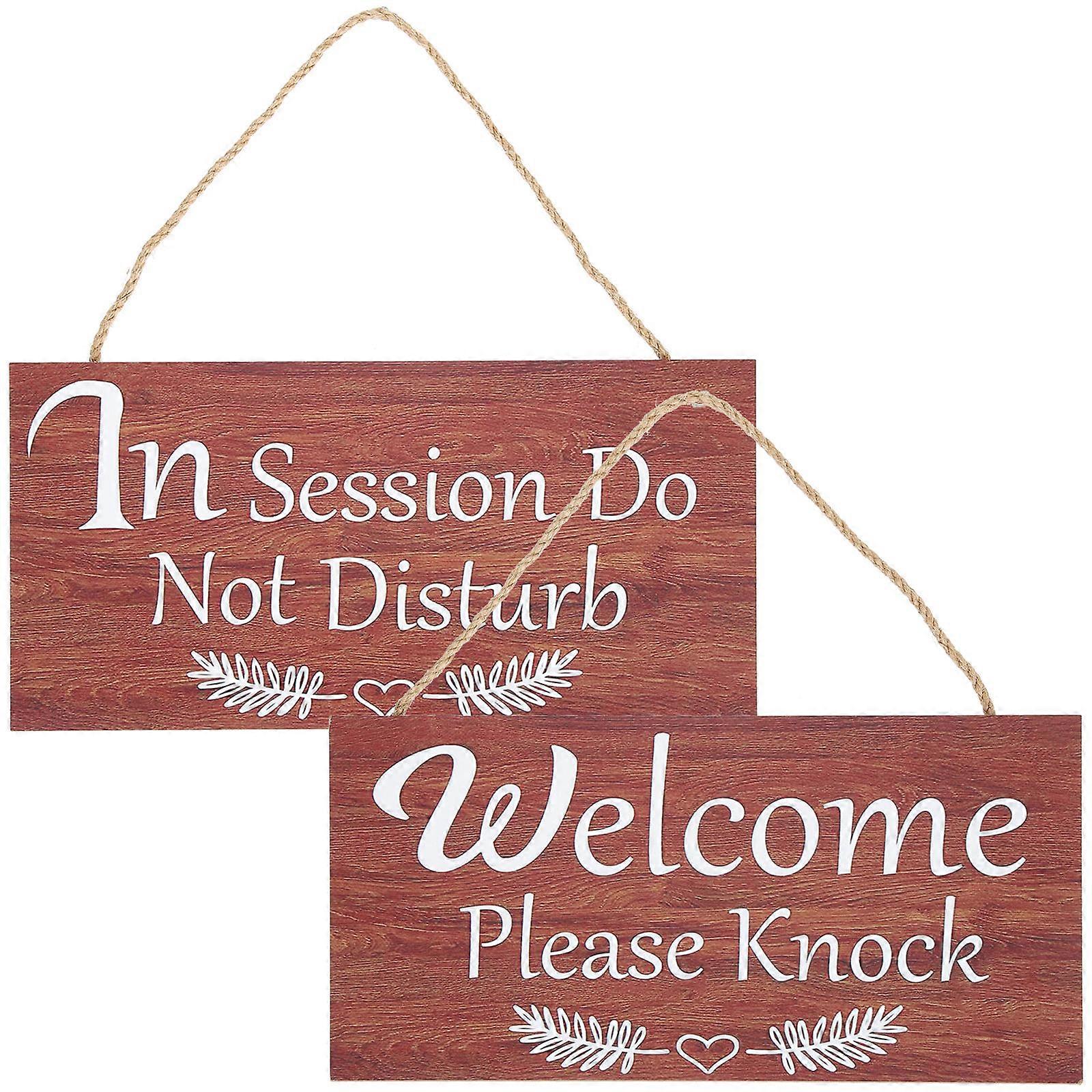 Wooden Office Door Sign Reversible Welcome Do Not Disturb Plaque Decorative Wall Art for Home Office Use