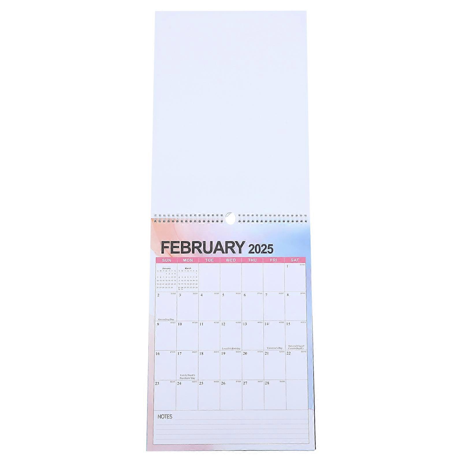 Hanging Wall Calendar for Office Daily Planner, Clear Print, Lightweight Space Saving Design for Schedules and Organization