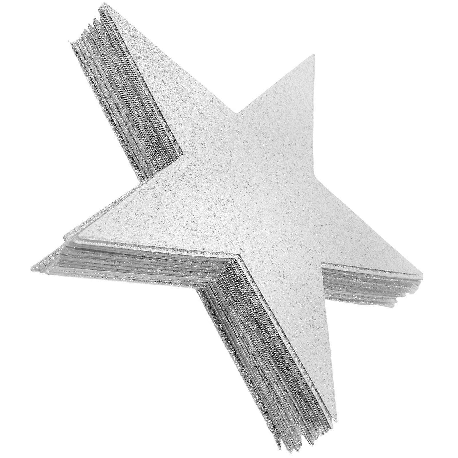 Decorative Wall Paper Cutout Star Shape Paper Cutouts For Theme Parties Silver 15.2X15.2X0.1CM Diy Projects 50 Sheets