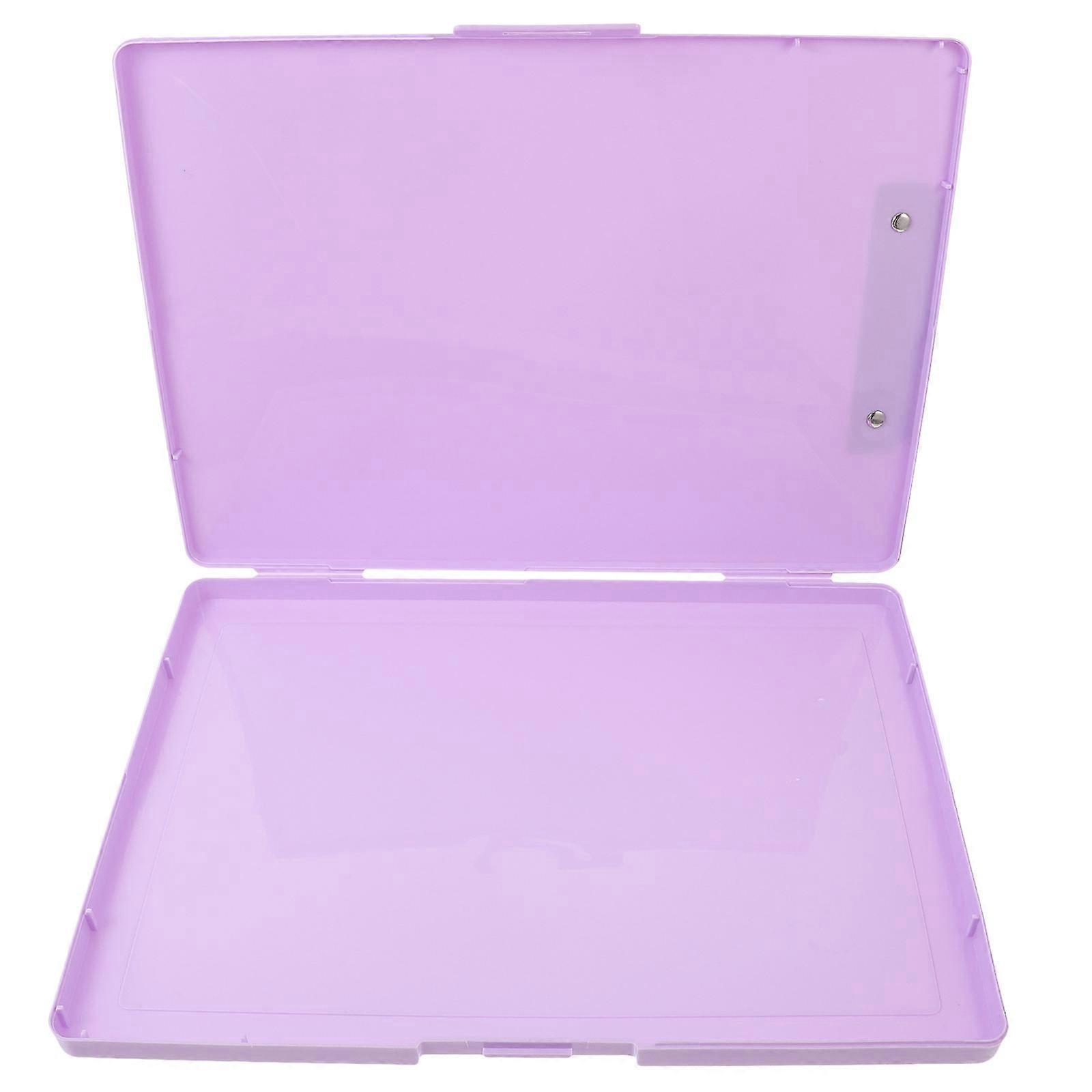 Plastic File Organizer Document Holder Business Supplies Office Use Rectangular Shape Purple 32.8X23.8CM 1Pcs