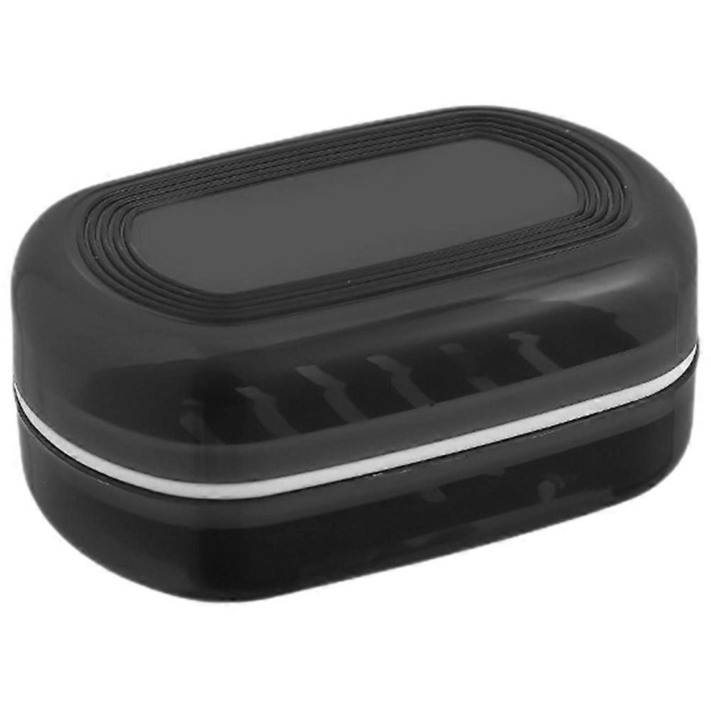 Travel Soap Box Black PP Compact Soap Holder with Thumb-Easy Lid Storage Case
