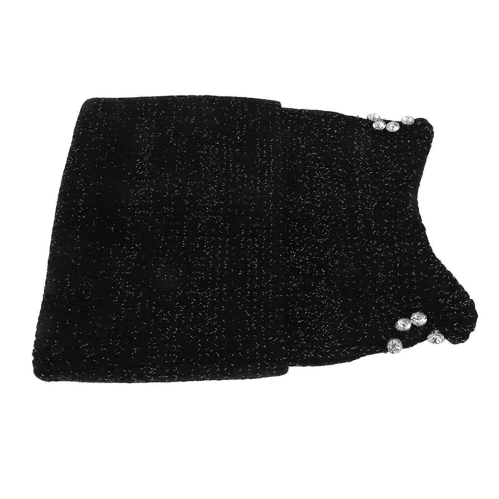 Knitted Beanie Hat For Women Trendy Imitation Woolen Blending Fabric Warmth Round Shape Travel 1Set