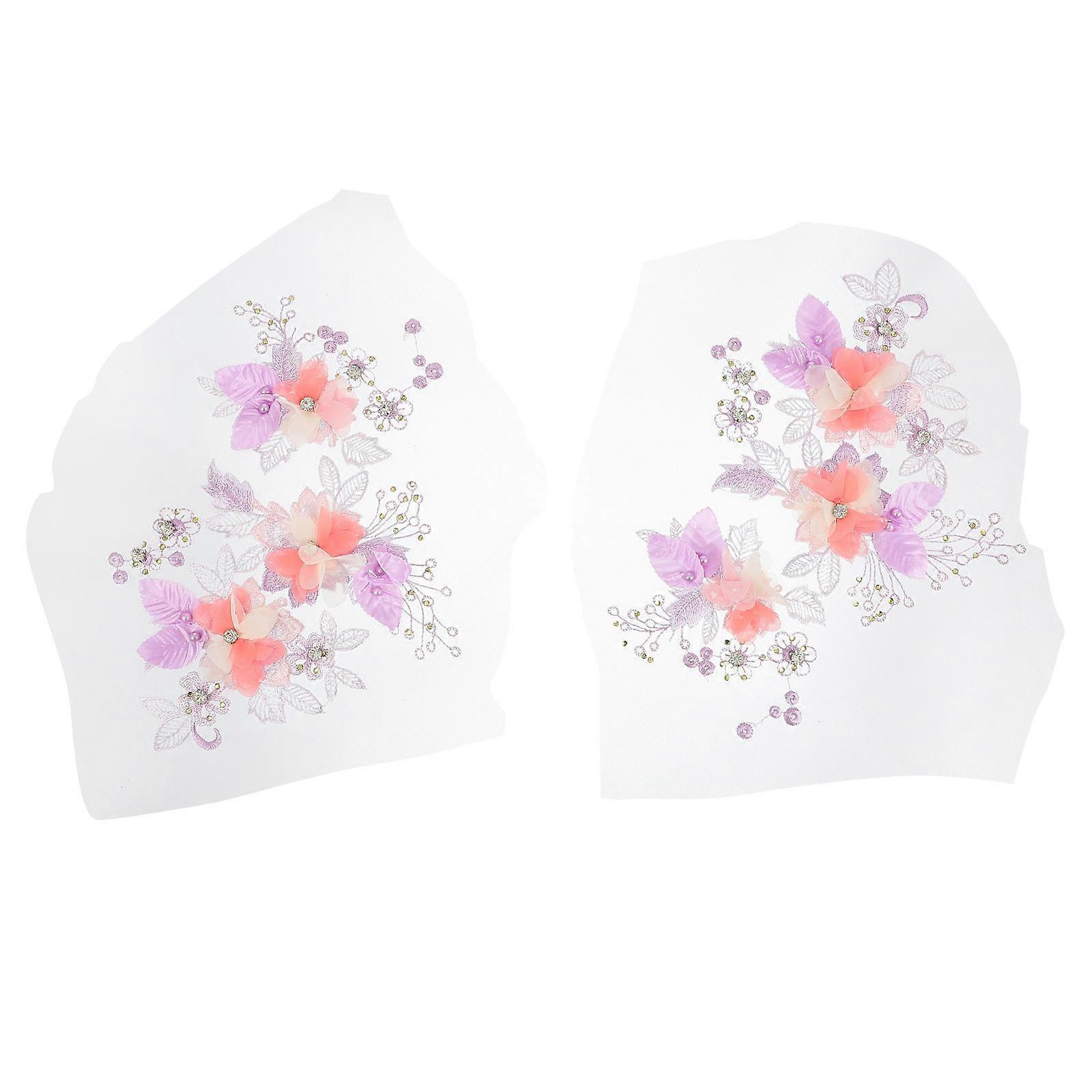 Fabric Flower Embellishment Diy Projects Women Craft Enthusiasts Polyester 2Pcs