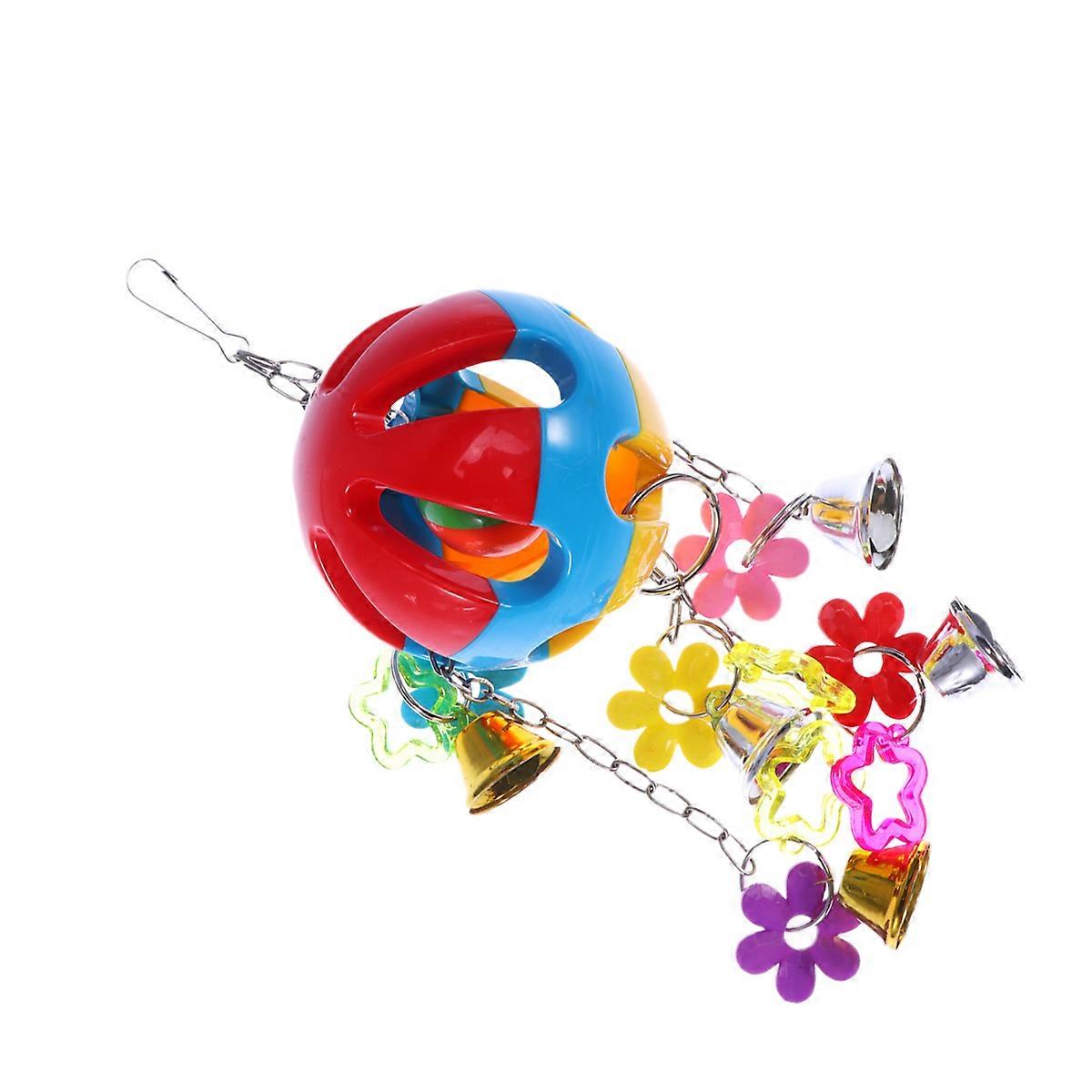 Parrot Chew Toy Multi-Colored Parrot Chewing Toy Birds Play Hanging Toy Parrot Cage Accessories Entertainment Acrylic 1Set