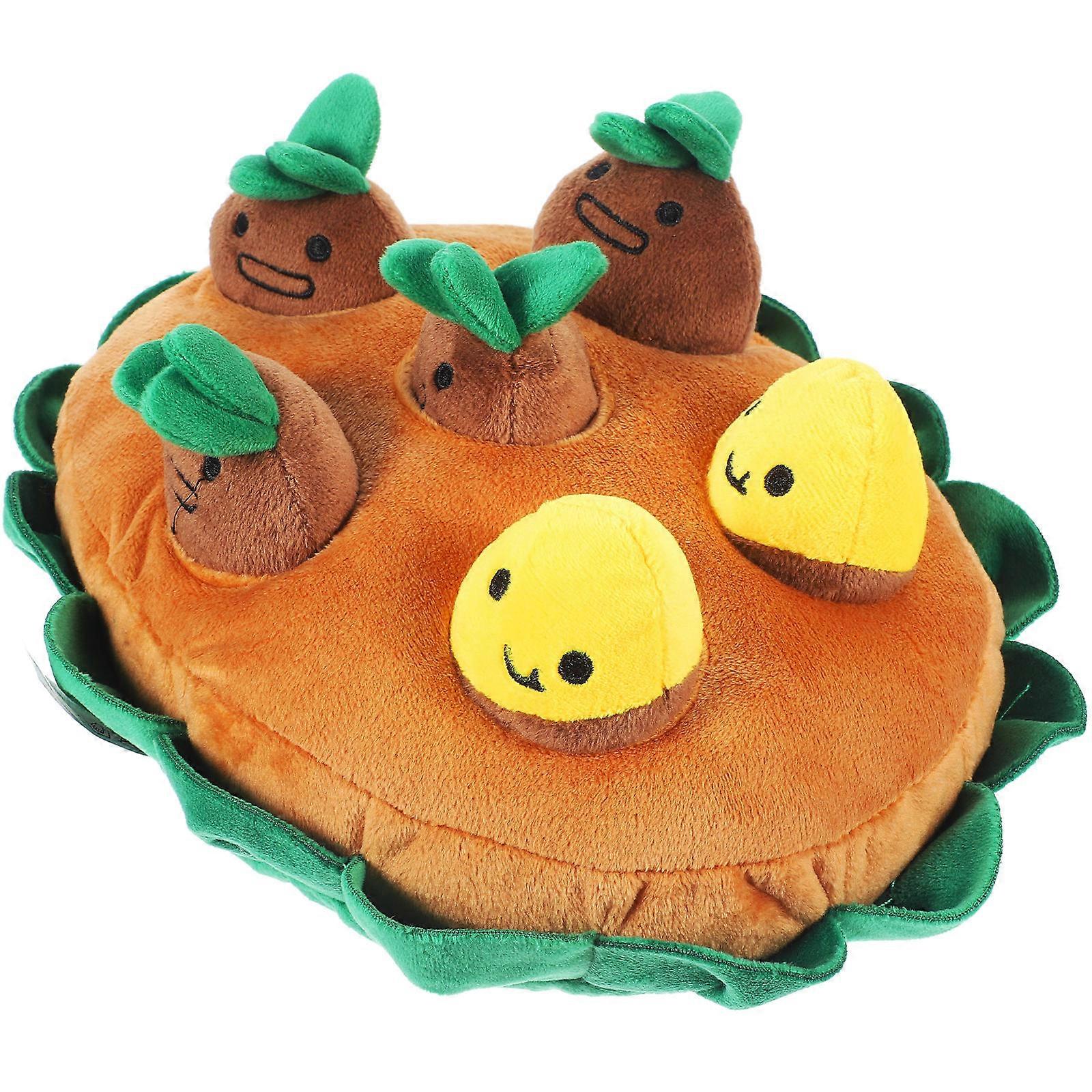 Squeaky Toys For Small Dogs Plush Dog Interactive Toy Interactive Play Light Brown 26X20X11CM 1Pack