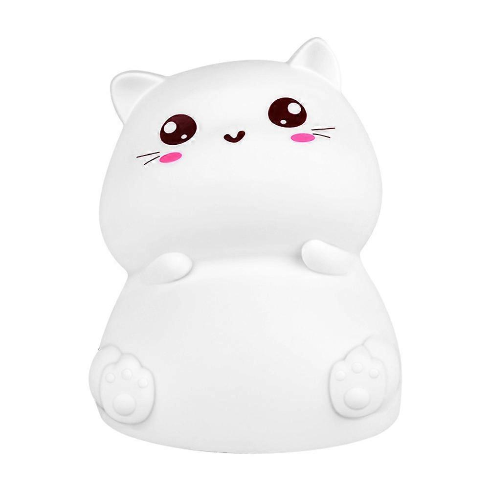 Usb Charging Cat Shape Cartoon Lamp Color Changing Night Light for Kids 1Pc