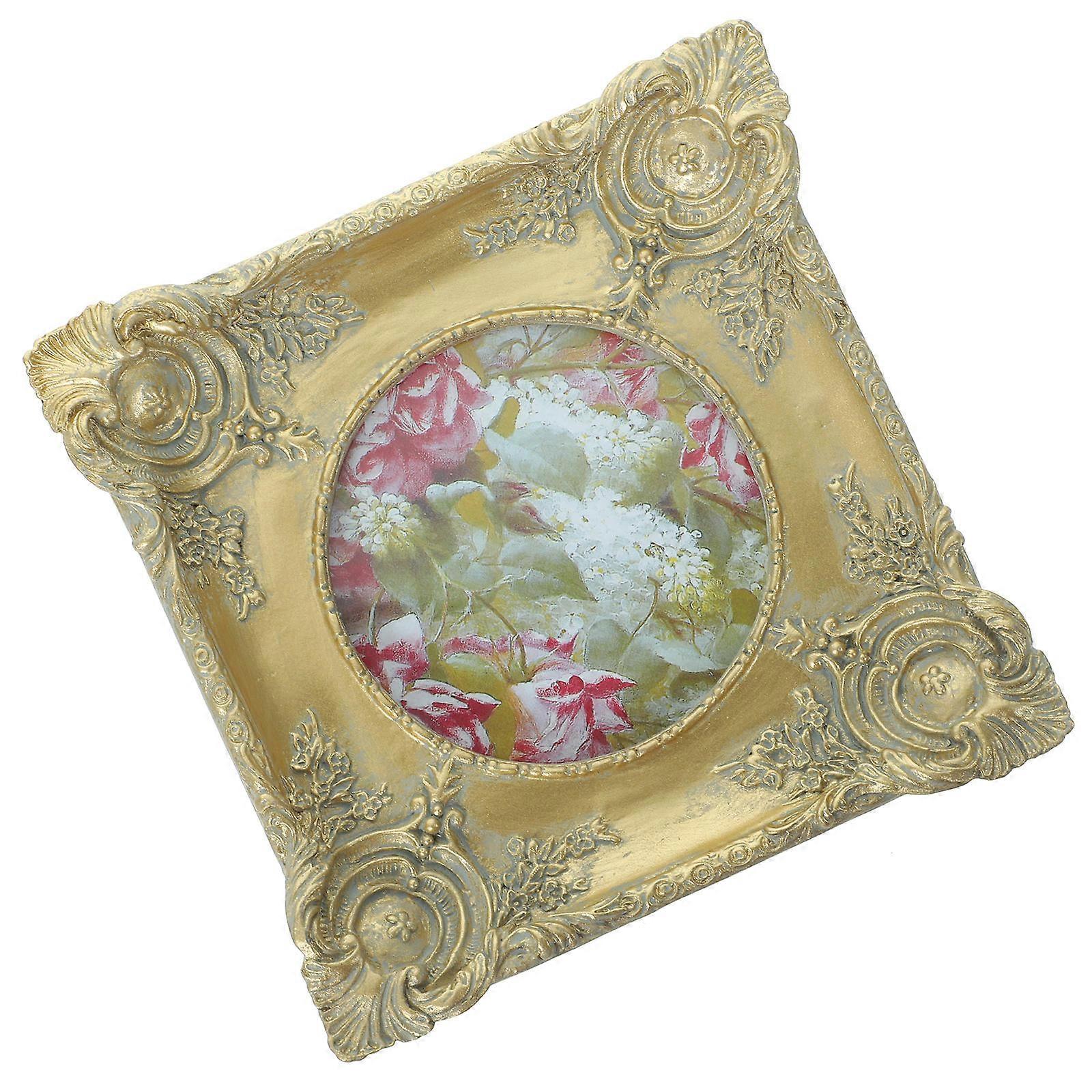 Creative Photo Holder Resin Square European Retro Home Decor 4.91X4.91X0.79in Wall Mountable 1Pcs